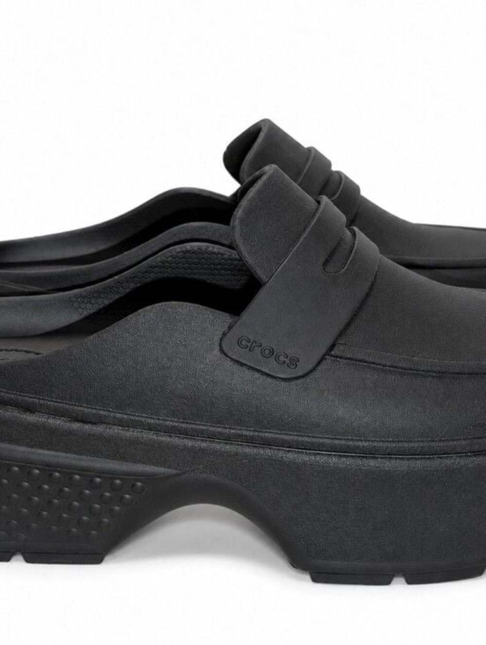 NWOB Crocs Stomp Loafer Iconic Comfort 209937-060 W 10 Men 8 Travel Rubber Blk - Picture 5 of 10